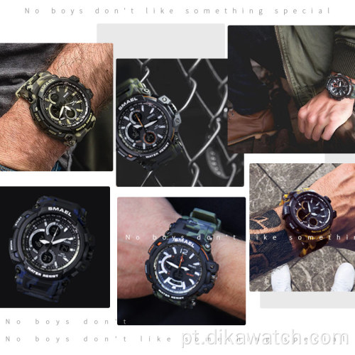 Conjunto de pulseira de relógio masculino SMAEL Dual Time